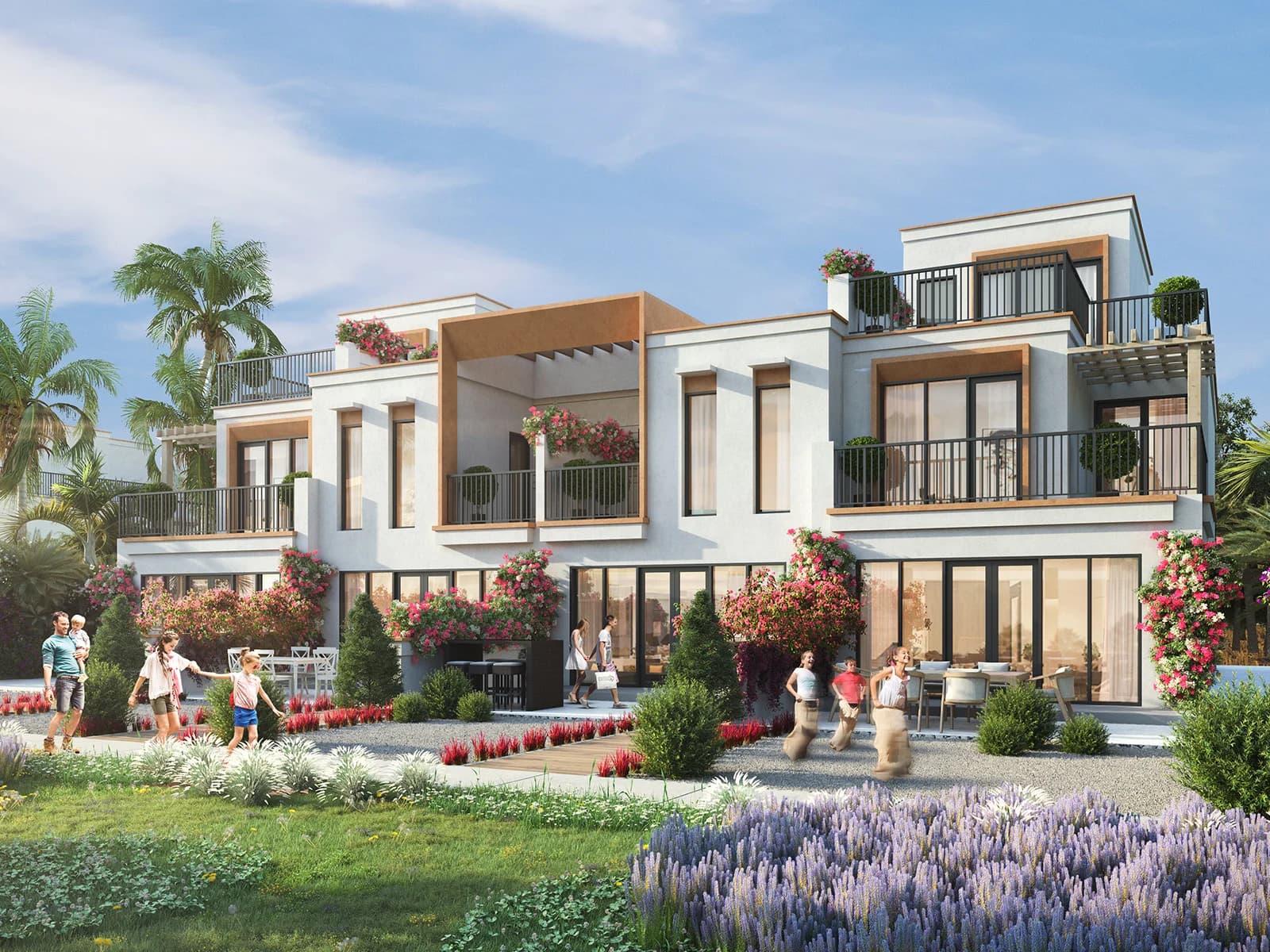 DAMAC Lagoons Mediterranean apartment living — Sorrento cluster context within the master community