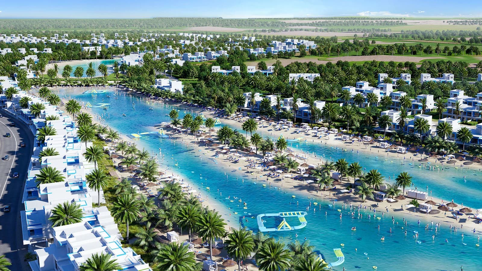 DAMAC Lagoons official homepage hero — master community lagoons